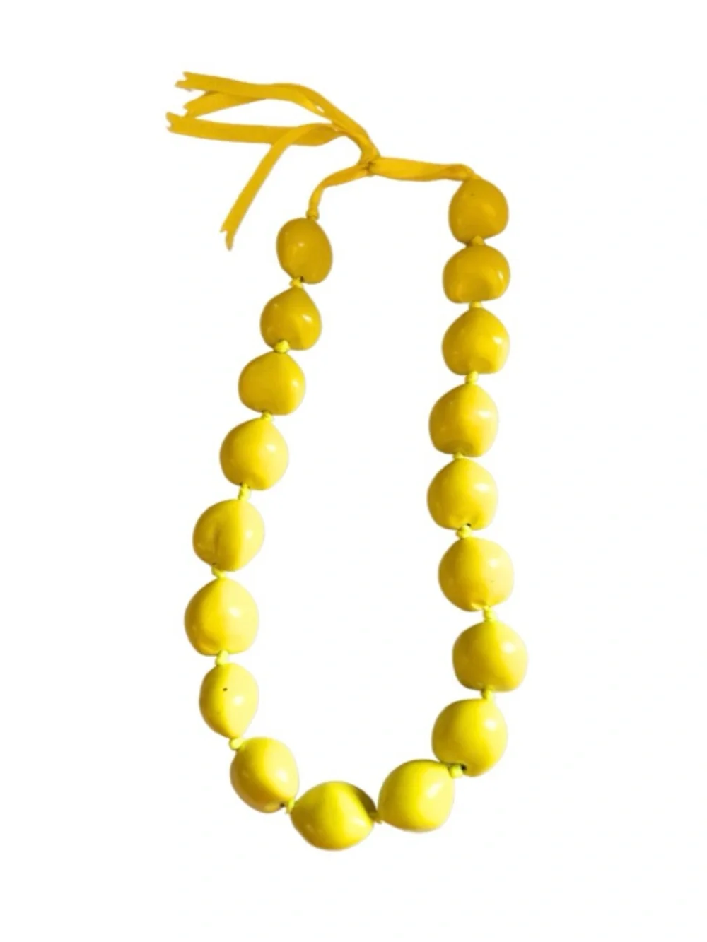 Neon Yellow Kukui Nut Hawaiian Lei
